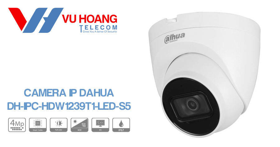 Camera IP Full-Color 4MP DAHUA DH-IPC-HDW1239T1-LED-S5 giá rẻ